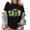 Black-2, variant on Women's St. Patrick's Day T Shirt Graphic Tees Tops with Happy Go Lucky Rainbow Design Short Sleeve Black S-5XL