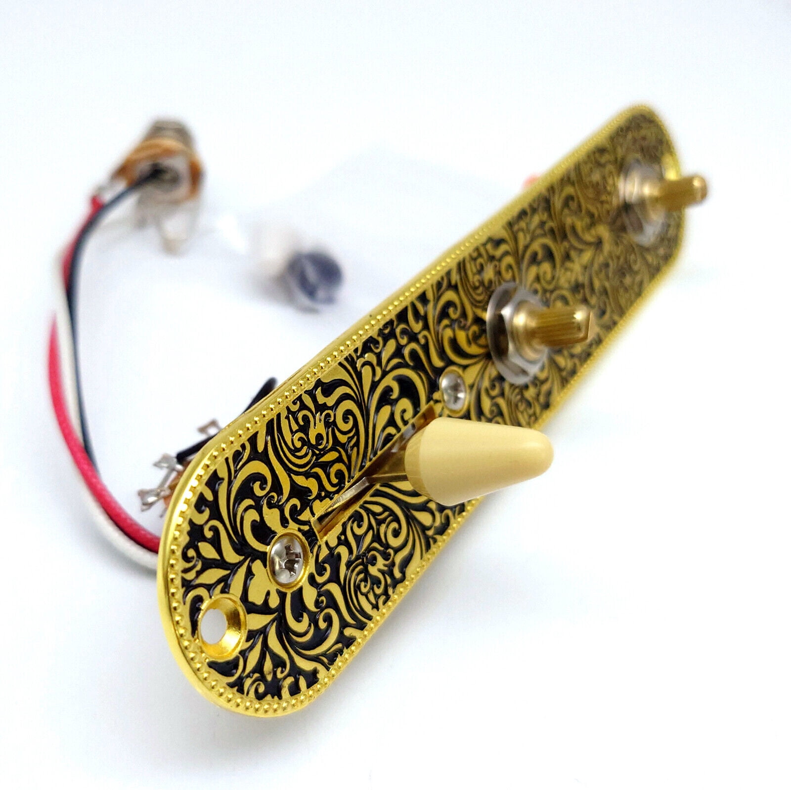 Prewired Loaded Guitar Control Plate 3 Way Switch Knob Copper Sha Gold for Tele TL Electric Guitars Replacement Parts