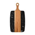 thumbnail image 1 of Tabla de cortar Bloque de cortar Madera Mármol Herramienta de cocina Bandeja para servir Tabla para servir Tabla de quesos para frutas Carnes Barbacoa Negro, 1 of 8
