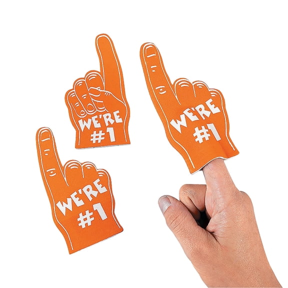 Orange Mini Foam Fingers - Party Favors - 12 Pieces