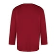 thumbnail image 5 of 3/4 Sleeve Shirt for Men Solid Color Crew Neck Baseball T-Shirts Summer Casual Loose Fit Three Quarter Sleeve T Shirts Wine 4XL, 5 of 5