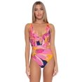 thumbnail image 1 of Trina Turk Breeze Hi Leg Plunge One-Piece Multi 10, 1 of 3
