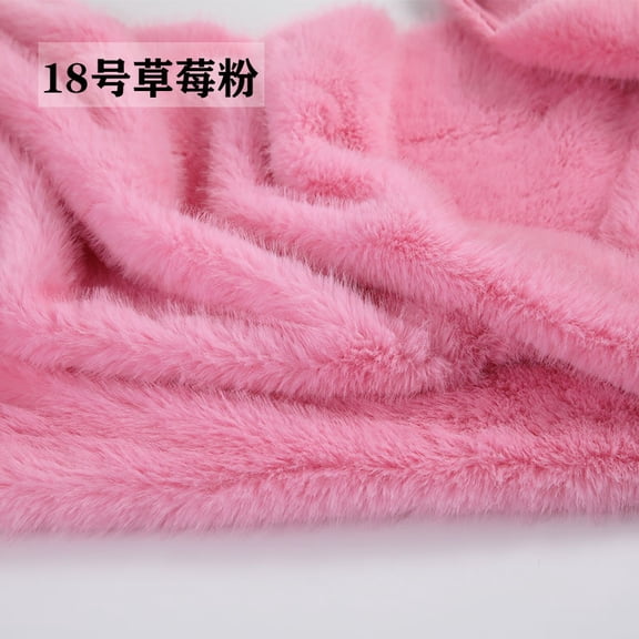 ERDOUY 19.69x19.69 Inch Short Pile Faux Fur Fabric, Soft Smooth Plush Material for Sewing, Crafts, Hobby Projects & DIY Craft Strips,Pink B