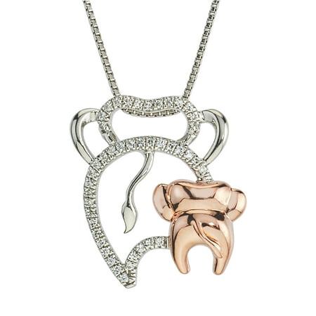 Diamond Elephant Mom & Child Necklace
