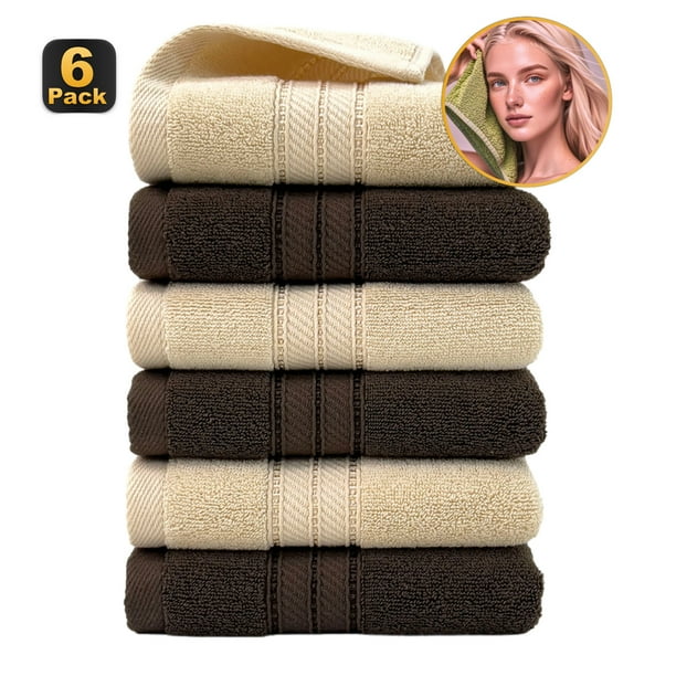Toallas, toallas de baño, juego de 6 toallas de colores combinados, suaves y muy absorbentes, de 400 g/m², para baño, gimnasio, ducha, hotel y spa.