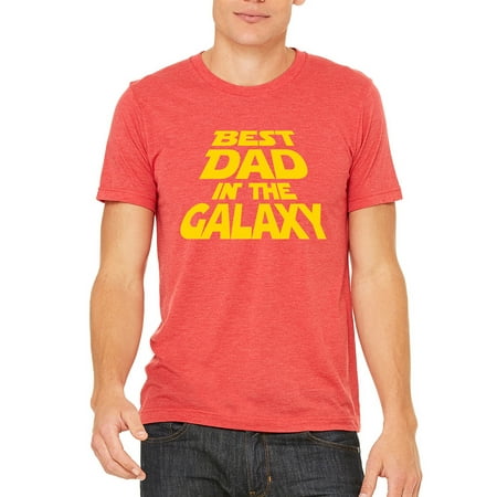 Men's Best Dad In The Galaxy Red Tri Blend T-Shirt C1 X-Large