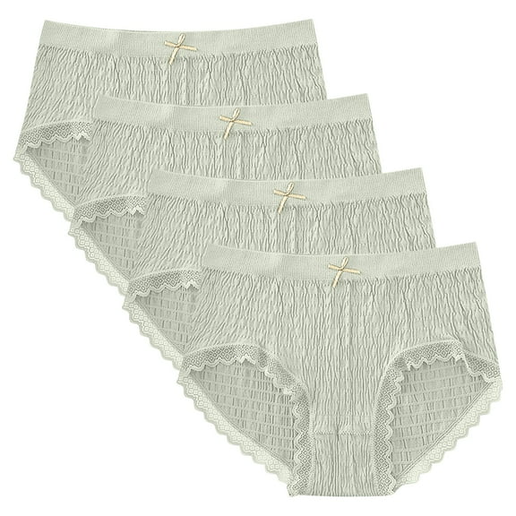 4PCS Ladies Panties Clearance Sale Panty Pack Panties Plus Size Ladies Underpants Plus Size Panties for Curvy Women(Green)