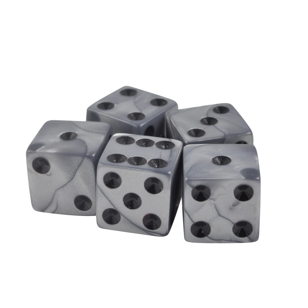 NEW 10 Olympic Silver 12mm Dice Set D&D RPG Gaming Pearlized 1/2 inch D6 Koplow 