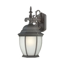 Atlas Lighting and Home 1-Light Lantern Style Frosted Glass Outdoor Wall Sconce - 18" - Bronze
