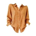 thumbnail image 4 of Aoiroe Button Down Shirts For Women,Blouses For Women Dressy Casual,Cute Shirts,Shackets For Women 2025,Fall Outfits For Women 2025,Womens Tops Trendy,Cute Fall Tops For Women,Yellow,2XL, 4 of 4