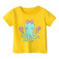 thumbnail image 3 of Zszcpp Graphic T Shirts For Newborn Girl Endearing Ocean Animal Print Cool T-Shirt Tee Short Sleeve Blouse Girls Tops, 3 of 5