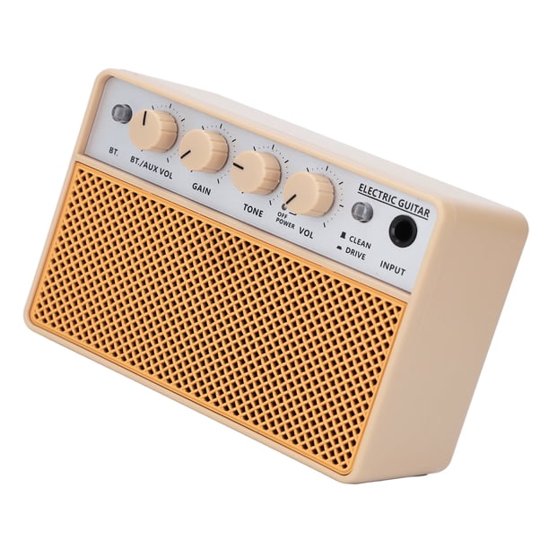 Amplificador De Práctica De Guitarra, Amplificador De Bajo Portátil Entrada BT Y AUX De 10 W Salida De Auriculares Control De Volumen Separado Canales De Limpieza Y Conducción