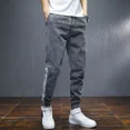 thumbnail image 4 of Pantalones vaqueros para hombre, pantalones con letras recortadas, ajustados, con estampado estético, vaqueros de primavera y otoño para hombre, holgados, lavados, clásicos, nuevos, 4 of 5