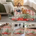 thumbnail image 5 of Round Rugs 4Ft, Red Christmas Round Area Rug Washable Indoor Throw Carpet, Red Truck Xmas Tree Snowflake Soft Non Slip Circle Rug for Kitchen Nursery Room Home Decor Aesthetic, 5 of 8