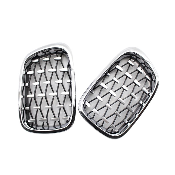 Rejilla de riñón delantera para automóvil, 2 piezas, 51137005837, resistente al desgaste, accesorios izquierdo y derecho, reemplazo duradero , galvanoplastia Sunnimix Parrilla delantera tipo riñón