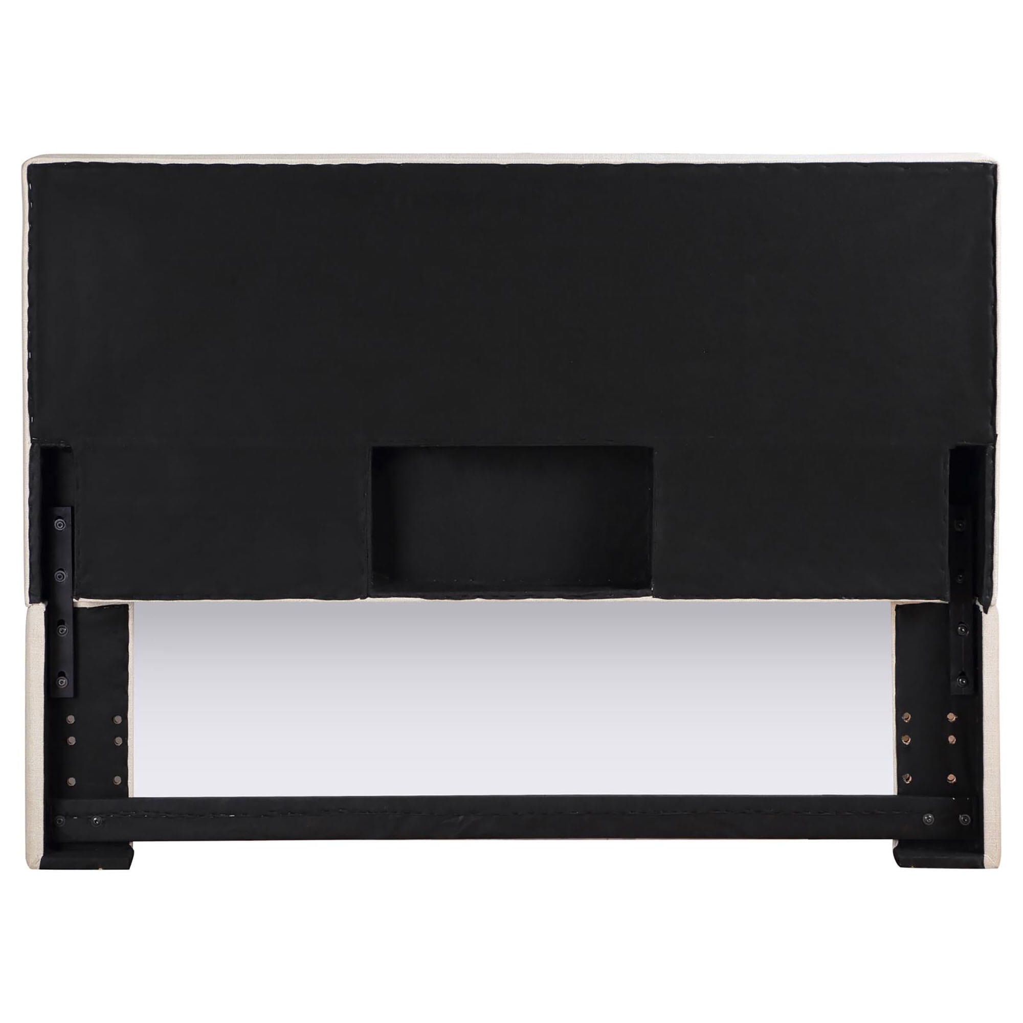 Sand Upholstered Headboard - 65" Wide Queen/Full Headboard with Soft Edges, Ivory Fabric