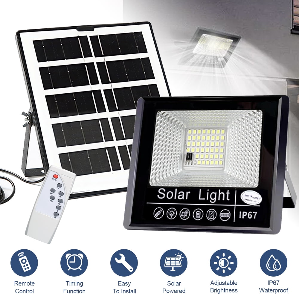 4PCS Solar Powered Lights Outdoor, 245LED 6500K Bright White Light Dusk To Dawn Solar Flood Lights For Barn, Garden, Garage, Pathway, Yard, Patio, Lawn, Balcony With 16Ft Cable