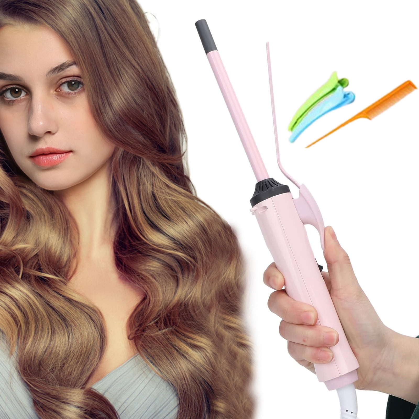 Xihbxyly Natural Curls Hair Curler Curling Wand Negative Hair Straightener Without Damaging Hair Curls Fast Heating Crimper Wand Curler in All Hair