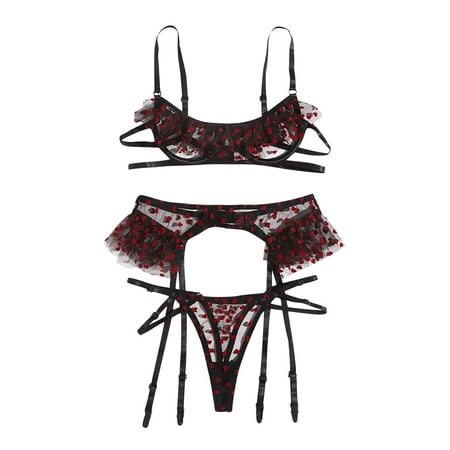 

Womens Pink Sexy Lace Sexy Pattern Garter Split Bikini Three Piece Set Sexy Lingerie Women Sexy Naughty Lace Strappy Teddy Babydoll Exotic Lingerie A617-19557