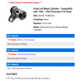 thumbnail image 2 of Front Left Wheel Cylinder - Compatible with 1960 - 1963 Chevy C10 Panel 1961 1962, 2 of 2
