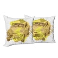 thumbnail image 6 of Ambesonne Vintage Throw Pillow Cover 2 Pack, Retro Car Splash, 20", Green Mustard, 6 of 6