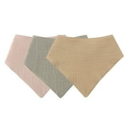 Soft Cotton Triangle Scarf Solid Color Snap Button Bib Baby Feeding Drool Saliva Towel Bandana Burp Cloth Baby Stuff 3pcs