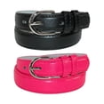 thumbnail image 1 of CTM® Kid's Basic Leather Dress Belt (Pack of 2 Colors), 1 of 3