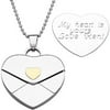 Personalized Planet Stainless Steel Engraved Heart Envelope Pendant