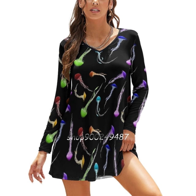 Robe à Encolure Carrée en Gelée, Imprimé Mignon, Élégante, pour Fête à la Plage, Motif Coloré