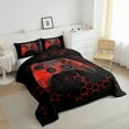 thumbnail image 3 of jejeloiu 3D Console Gamers Queen Comforter Set,Retro Honeycomb Hexagon Bedding Sets,Red Black Geometric Bedding Comforter Set For Boy,Super Cozy Room Decor Reversible,3pcs, 3 of 8