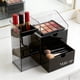 thumbnail image 4 of Uuiauoio Clear Makeup Organizer - Compartment Cosmetic and Jewelry Holder with 2 Drawers - Vanity Storage Box for Makeup, Skincare, Accessories, and Jewelry Display, 4 of 6