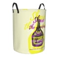thumbnail image 2 of XMXT Collapsible Laundry Basket, Wine Bottle Creative Patterns Waterproof Laundry Hamper, 62L Yellow, 2 of 8