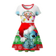 thumbnail image 3 of Disney Stitch vestido de princesa suelto de Anime, cuello redondo, manga corta, estampado, informal, lindo regalo deportivo de dibujos animados para niñas, verano, nuevo, 3 of 5