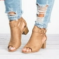 thumbnail image 3 of Guardurnaity Sandalias peep toe de tacón alto, elegantes y con estilo, marrones, para una moda elegante y elegante, fácil de limpiar Calzado, 3 of 6