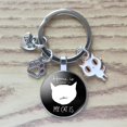 thumbnail image 1 of Llavero clásico personalizado con gema de tiempo para hombres y mujeres, lindo Animal, huella de pata de Mascota, amo el gato, llavero de coche, regalo conmemorativo de aleación de moda, 1 of 4