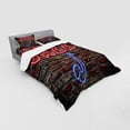 thumbnail image 3 of Ambesonne Music Bedding Set 3 Pcs, All Jazz Sign Brick Wall, Twin, Red Blue, 3 of 3