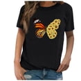 thumbnail image 2 of Puntoco Mujeres Casual Impresión Camisas Manga Corta Camiseta Suelta tops Túnica Blusa Puntoco Puntoco-2768, 2 of 4