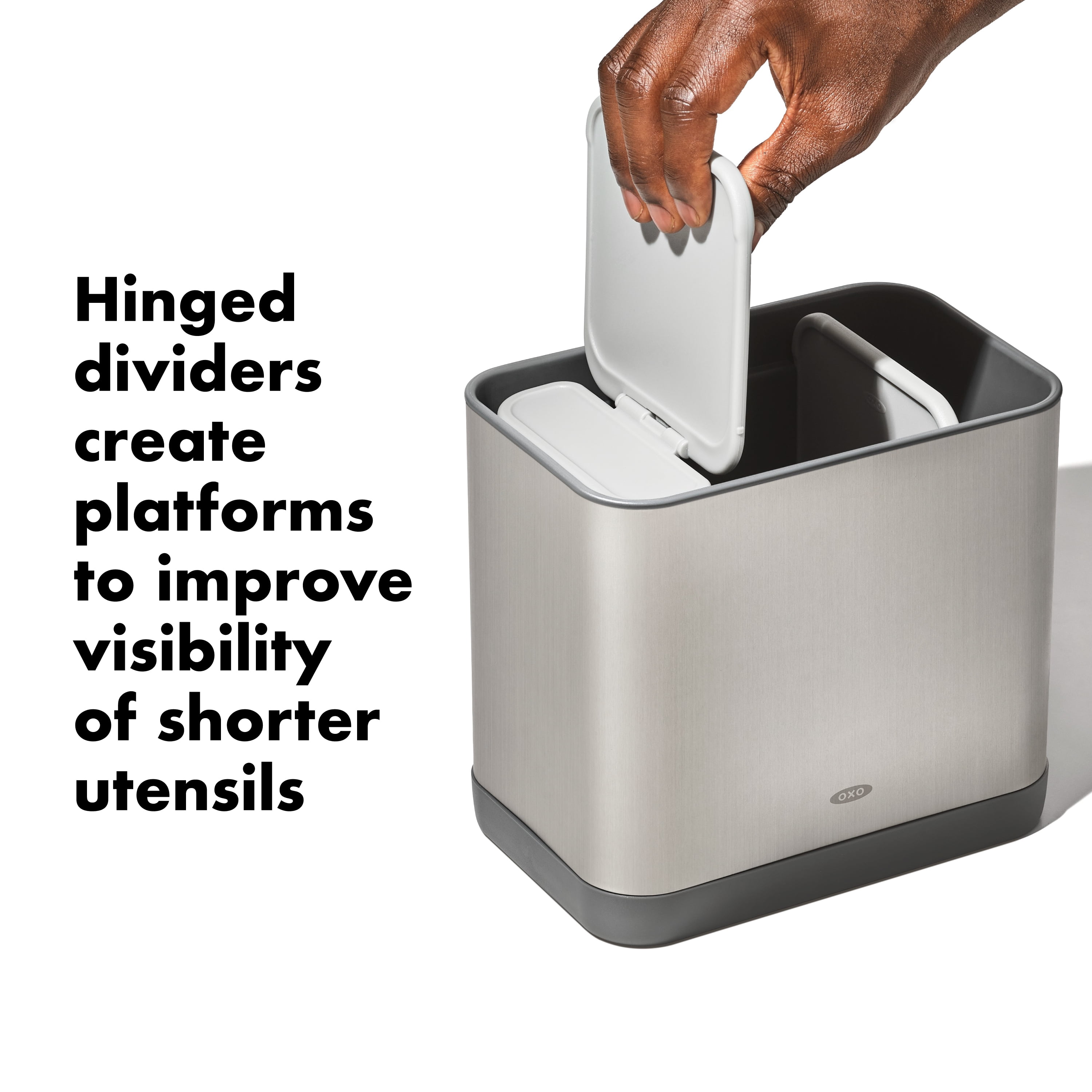 OXO Stainless Steel Large Adjustable Kitchen Utensil Holder