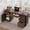 Black walnut brown (AB box), variant on Desk, Computer Desk 60" Modern Executive with Charging Station - Fluted Storage, Wooden Writing Desk, File Cabinet & Drawers for Home Office Study, Brown