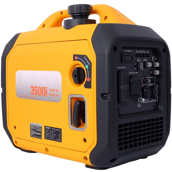 Portable Inverter Generator, 3500W Gas Powered Engine With Co Alert, Versatile Outlet Options, Auto Voltage Adjustor, Oil Alert System, DC Protector Inverter Generator