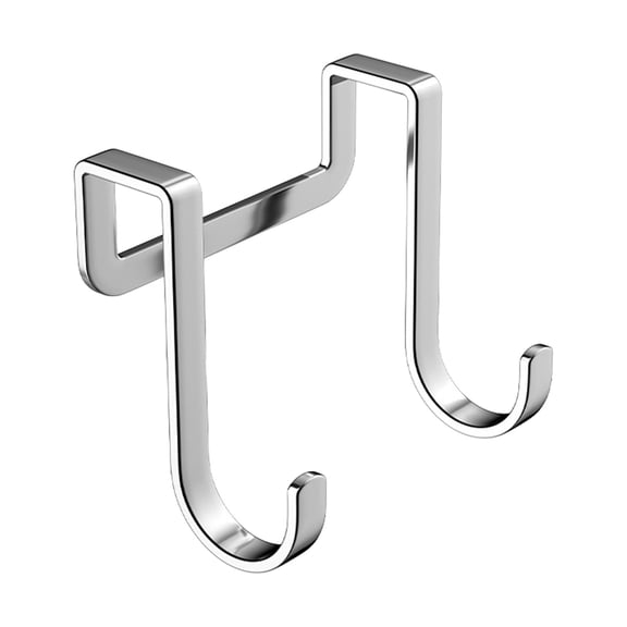 Over The Door S Shaped Hanger Hook, Stainless Steel Non Punching Cabinet Door Organizer For Clothing Coat, Home (Silver ,7*6*2CM)
