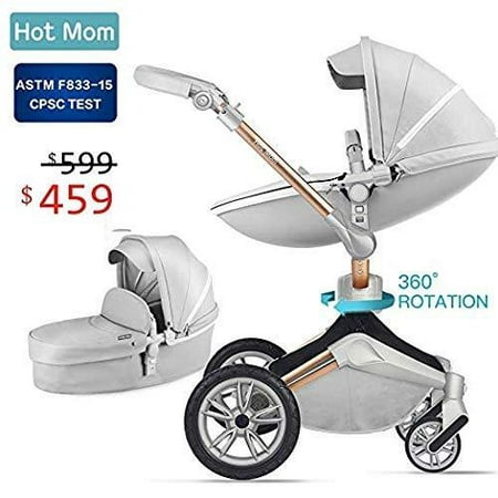 Baby Stroller 360 Rotation Function,High Supply Baby Carriage Pushchair Pram 2019,Grey