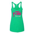 thumbnail image 2 of Wild Bobby, I Wear Pink for My Friends Survivor Awareness Tri-Blend Racerback Tank Top, Envy, Small, 2 of 3