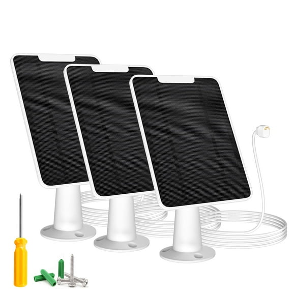 Chargeur de Panneau Solaire Compatible avec Google Nest Camera Extérieur & Intérieur (Version à Piles), Énergie Solaire pour Google Nest Cam, Étanche IP65, avec Mur de Sécurité
