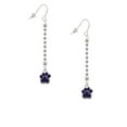 thumbnail image 2 of Delight Jewelry Silvertone Small Purple Paw - Silver-tone Long Sparkle Dangle French Earrings, 2 of 4