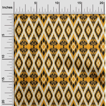 oneOone Polyester Lycra Fabric Geometric Ikat Print Sewing Fabric BTY 56 Inch Wide