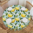 thumbnail image 1 of Round Tablecloth Lemon Watercolor Flower 60 Inch Table Cover for Dining Polyester Cloth with Scalloped Edges Stain Resistance Kitchen Picnic Party Restaurant Decoration, 1 of 6