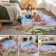 thumbnail image 6 of Area Rug 36in, Watercolor Spring Floral Leaves Floor Carpet Living Room Rug, Wildflower Oil Painting Art Non-Slip Welcome Mat Indoor Rugs for Bedroom Dining Room, 6 of 9