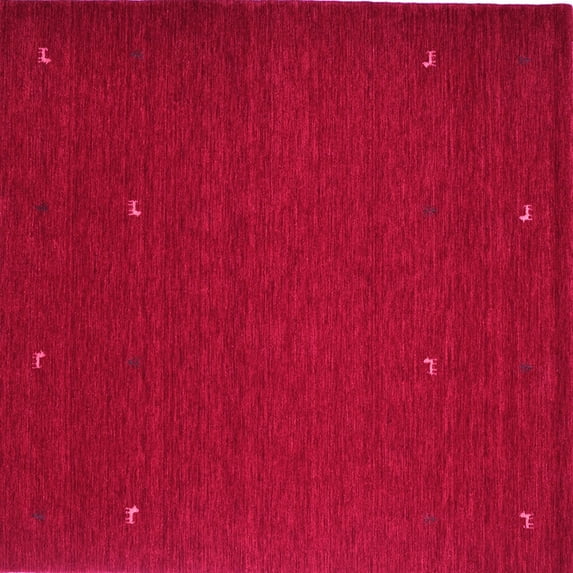 Ahgly Company Indoor Square Abstract Pink Contemporary Area Rugs, 4' Square