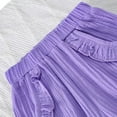 thumbnail image 5 of Zanarzt Toddler Girl Clothes Summer Outfits Set Toddler Girl Summer 2Pcs Outfit Set Sleeveless Ruffle Top with Cotton Pants Solid Color Clothes Back to School Clothes Purple,6-9 Months, 5 of 7